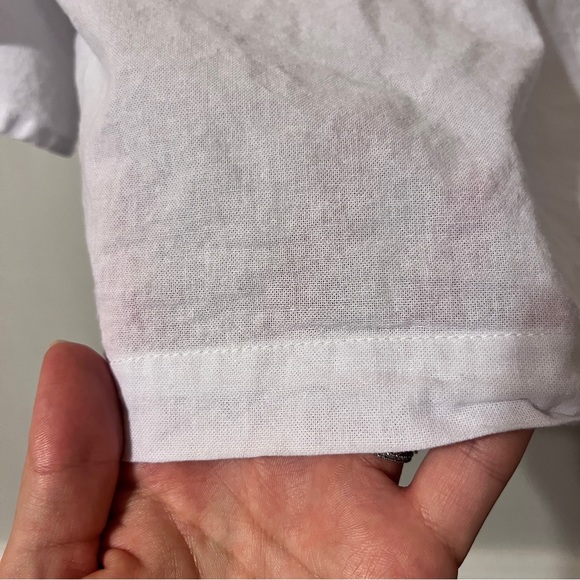 Nasty Gal White Twist Front Flutter Sleeve Crop Top Blouse Deep V Cotton Women 6 - Picture 5 of 6